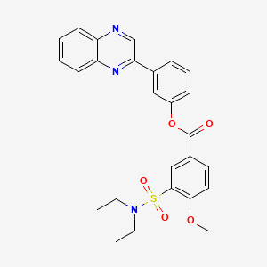 3-(2-quinoxalinyl)phenyl 3-[(diethylamino)sulfonyl]-4-methoxybenzoate