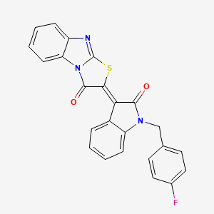 2-[1-(4-fluorobenzyl)-2-oxo-1,2-dihydro-3H-indol-3-ylidene][1,3]thiazolo[3,2-a]benzimidazol-3(2H)-one