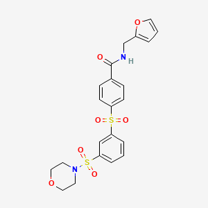 N-(furan-2-ylmethyl)-4-(3-morpholin-4-ylsulfonylphenyl)sulfonylbenzamide