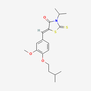 3-isopropyl-5-[3-methoxy-4-(3-methylbutoxy)benzylidene]-2-thioxo-1,3-thiazolidin-4-one