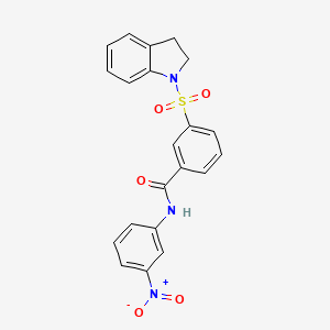 3-(2,3-dihydroindol-1-ylsulfonyl)-N-(3-nitrophenyl)benzamide