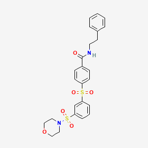 4-(3-morpholin-4-ylsulfonylphenyl)sulfonyl-N-(2-phenylethyl)benzamide