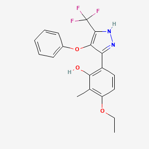 3-ethoxy-2-methyl-6-[4-phenoxy-5-(trifluoromethyl)-1H-pyrazol-3-yl]phenol