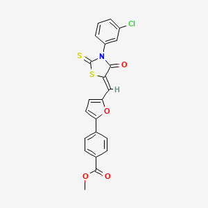 methyl 4-(5-{[3-(3-chlorophenyl)-4-oxo-2-thioxo-1,3-thiazolidin-5-ylidene]methyl}-2-furyl)benzoate