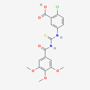 2-chloro-5-({[(3,4,5-trimethoxybenzoyl)amino]carbonothioyl}amino)benzoic acid