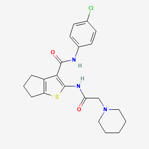 N-(4-chlorophenyl)-2-[(2-piperidin-1-ylacetyl)amino]-5,6-dihydro-4H-cyclopenta[b]thiophene-3-carboxamide