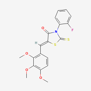 3-(2-fluorophenyl)-2-thioxo-5-(2,3,4-trimethoxybenzylidene)-1,3-thiazolidin-4-one