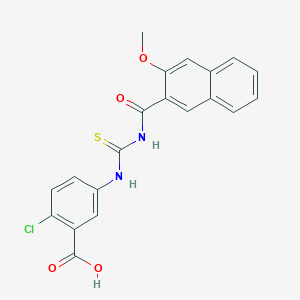 2-CHLORO-5-({[(3-METHOXYNAPHTHALEN-2-YL)FORMAMIDO]METHANETHIOYL}AMINO)BENZOIC ACID