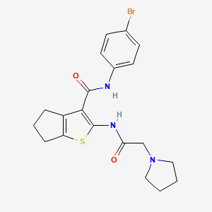 N-(4-bromophenyl)-2-[(2-pyrrolidin-1-ylacetyl)amino]-5,6-dihydro-4H-cyclopenta[b]thiophene-3-carboxamide