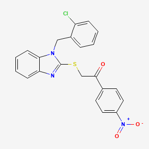 2-[1-[(2-Chlorophenyl)methyl]benzimidazol-2-yl]sulfanyl-1-(4-nitrophenyl)ethanone