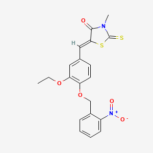 (5Z)-5-[[3-ethoxy-4-[(2-nitrophenyl)methoxy]phenyl]methylidene]-3-methyl-2-sulfanylidene-1,3-thiazolidin-4-one