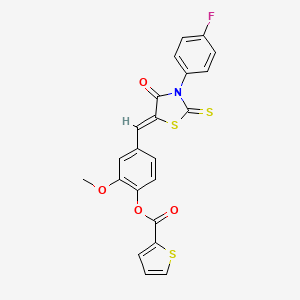 [4-[(Z)-[3-(4-fluorophenyl)-4-oxo-2-sulfanylidene-1,3-thiazolidin-5-ylidene]methyl]-2-methoxyphenyl] thiophene-2-carboxylate