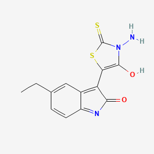 3-(3-amino-4-oxo-2-thioxo-1,3-thiazolidin-5-ylidene)-5-ethyl-1,3-dihydro-2H-indol-2-one