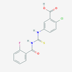 2-chloro-5-({[(2-fluorobenzoyl)amino]carbonothioyl}amino)benzoic acid