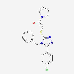 2-[[4-benzyl-5-(4-chlorophenyl)-1,2,4-triazol-3-yl]sulfanyl]-1-pyrrolidin-1-ylethanone