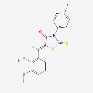 3-(4-fluorophenyl)-5-(2-hydroxy-3-methoxybenzylidene)-2-thioxo-1,3-thiazolidin-4-one