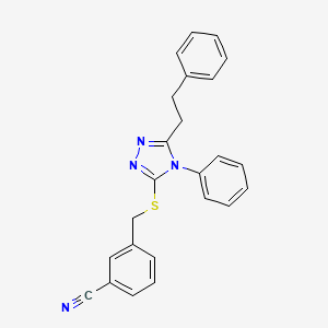 3-({[4-phenyl-5-(2-phenylethyl)-4H-1,2,4-triazol-3-yl]thio}methyl)benzonitrile