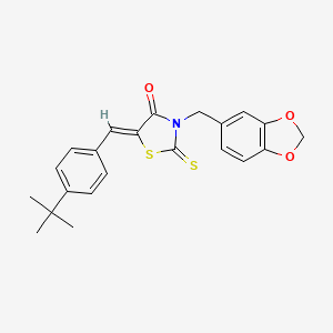 3-(1,3-benzodioxol-5-ylmethyl)-5-(4-tert-butylbenzylidene)-2-thioxo-1,3-thiazolidin-4-one