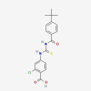 4-({[(4-TERT-BUTYLPHENYL)FORMAMIDO]METHANETHIOYL}AMINO)-2-CHLOROBENZOIC ACID