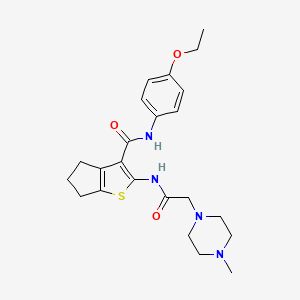 N-(4-ethoxyphenyl)-2-[[2-(4-methylpiperazin-1-yl)acetyl]amino]-5,6-dihydro-4H-cyclopenta[b]thiophene-3-carboxamide