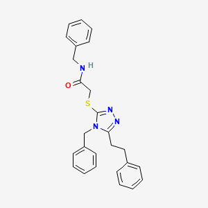 N-benzyl-2-{[4-benzyl-5-(2-phenylethyl)-4H-1,2,4-triazol-3-yl]thio}acetamide