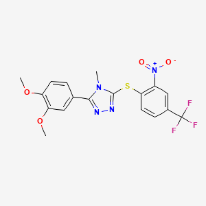 3-(3,4-dimethoxyphenyl)-4-methyl-5-{[2-nitro-4-(trifluoromethyl)phenyl]thio}-4H-1,2,4-triazole