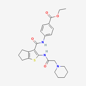 ethyl 4-[[2-[(2-piperidin-1-ylacetyl)amino]-5,6-dihydro-4H-cyclopenta[b]thiophene-3-carbonyl]amino]benzoate