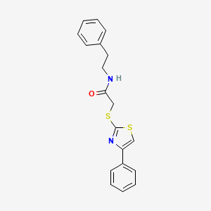 N-(2-phenylethyl)-2-[(4-phenyl-1,3-thiazol-2-yl)sulfanyl]acetamide