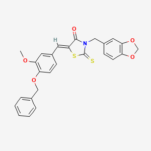 3-(1,3-benzodioxol-5-ylmethyl)-5-[4-(benzyloxy)-3-methoxybenzylidene]-2-thioxo-1,3-thiazolidin-4-one