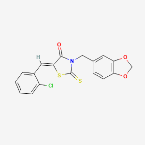 3-(1,3-benzodioxol-5-ylmethyl)-5-(2-chlorobenzylidene)-2-thioxo-1,3-thiazolidin-4-one