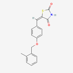 (5E)-5-[[4-[(2-methylphenyl)methoxy]phenyl]methylidene]-1,3-thiazolidine-2,4-dione