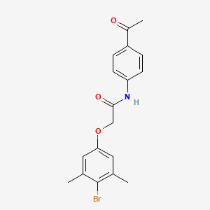 N-(4-acetylphenyl)-2-(4-bromo-3,5-dimethylphenoxy)acetamide