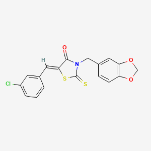 3-(1,3-benzodioxol-5-ylmethyl)-5-(3-chlorobenzylidene)-2-thioxo-1,3-thiazolidin-4-one