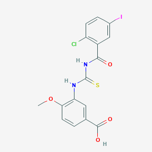 3-({[(2-Chloro-5-iodophenyl)carbonyl]carbamothioyl}amino)-4-methoxybenzoic acid