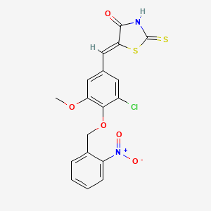 5-{3-chloro-5-methoxy-4-[(2-nitrobenzyl)oxy]benzylidene}-2-thioxo-1,3-thiazolidin-4-one