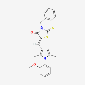 3-benzyl-5-{[1-(2-methoxyphenyl)-2,5-dimethyl-1H-pyrrol-3-yl]methylene}-2-thioxo-1,3-thiazolidin-4-one