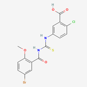 5-({[(5-bromo-2-methoxybenzoyl)amino]carbonothioyl}amino)-2-chlorobenzoic acid