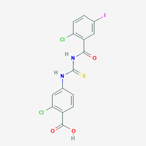 2-chloro-4-({[(2-chloro-5-iodobenzoyl)amino]carbonothioyl}amino)benzoic acid