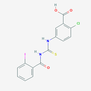 2-chloro-5-({[(2-iodobenzoyl)amino]carbonothioyl}amino)benzoic acid