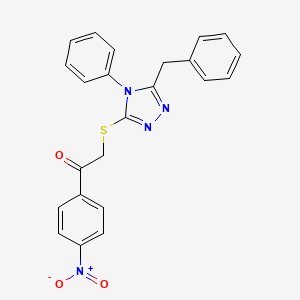 2-[(5-benzyl-4-phenyl-1,2,4-triazol-3-yl)sulfanyl]-1-(4-nitrophenyl)ethanone