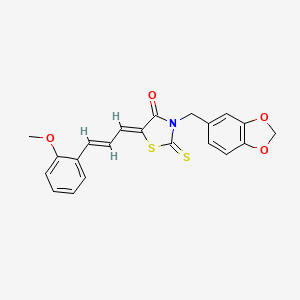 3-(1,3-benzodioxol-5-ylmethyl)-5-[3-(2-methoxyphenyl)-2-propen-1-ylidene]-2-thioxo-1,3-thiazolidin-4-one