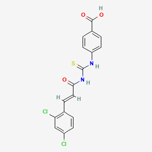 4-({[(2E)-3-(2,4-dichlorophenyl)prop-2-enoyl]carbamothioyl}amino)benzoic acid