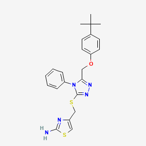 4-[[5-[(4-tert-butylphenoxy)methyl]-4-phenyl-1,2,4-triazol-3-yl]sulfanylmethyl]-1,3-thiazol-2-amine