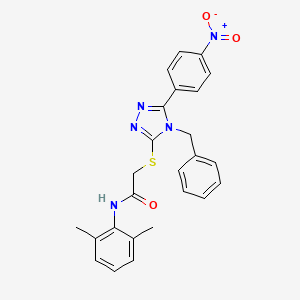 molecular formula C25H23N5O3S B3662038 2-{[4-benzyl-5-(4-nitrophenyl)-4H-1,2,4-triazol-3-yl]thio}-N-(2,6-dimethylphenyl)acetamide 