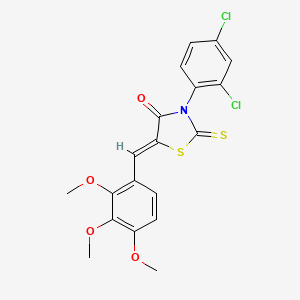 molecular formula C19H15Cl2NO4S2 B3662042 3-(2,4-dichlorophenyl)-2-thioxo-5-(2,3,4-trimethoxybenzylidene)-1,3-thiazolidin-4-one 