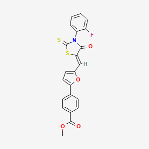 methyl 4-(5-{[3-(2-fluorophenyl)-4-oxo-2-thioxo-1,3-thiazolidin-5-ylidene]methyl}-2-furyl)benzoate