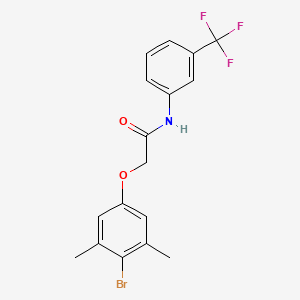 molecular formula C17H15BrF3NO2 B3662075 2-(4-bromo-3,5-dimethylphenoxy)-N-[3-(trifluoromethyl)phenyl]acetamide 