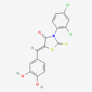 molecular formula C16H9Cl2NO3S2 B3662089 (5Z)-3-(2,4-dichlorophenyl)-5-[(3,4-dihydroxyphenyl)methylidene]-2-sulfanylidene-1,3-thiazolidin-4-one 