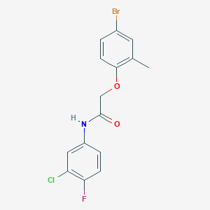 molecular formula C15H12BrClFNO2 B3662093 2-(4-bromo-2-methylphenoxy)-N-(3-chloro-4-fluorophenyl)acetamide 