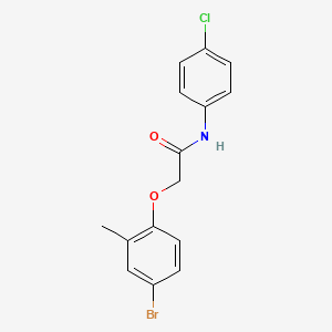 molecular formula C15H13BrClNO2 B3662123 2-(4-bromo-2-methylphenoxy)-N-(4-chlorophenyl)acetamide 